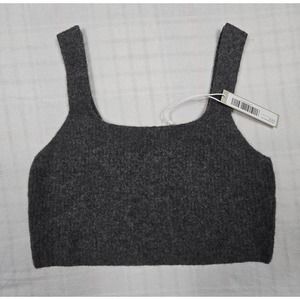Everlane Cropped Tank Top Womens Size Medium Charcoal Cozy-Stretch Wool Yak NWT